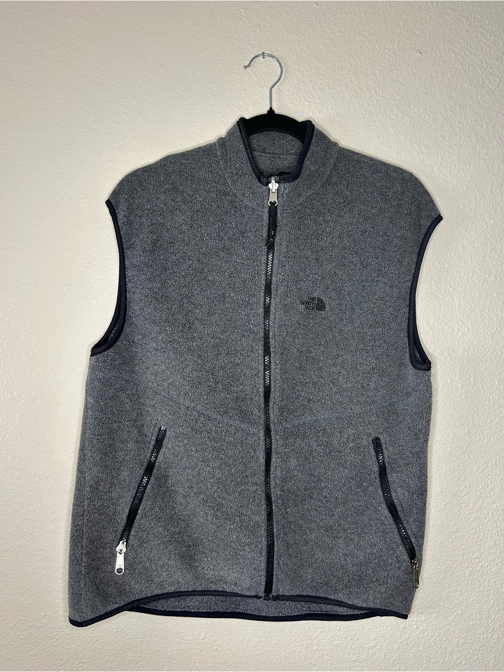 Vintage 90s The North Face Made in USA Fleece Vest Mens Sz Large Gray Full Zip